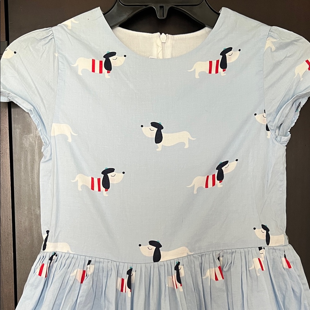 Jacadi Light Blue Dog Print Casual Dress